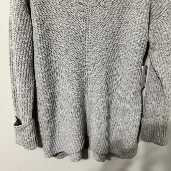 NWT Nine West XXL Sweater Gray Chunky Knit Tunic Longline V-Neck Cabincore Cozy - Picture 6 of 15